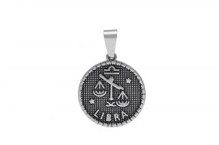 Přívěsek VÁHY medailon stříbrný z oceli