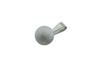 Přívěsek z oceli stříbrná matná kulička F099