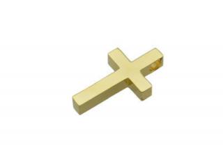 Přívěsek zlatý z chirurgické oceli kříž F187