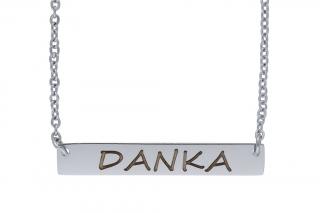 Řetízek z oceli se jménem DANKA stříbrný G214