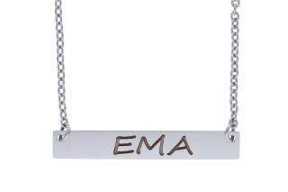 Řetízek z oceli se jménem EMA stříbrná G204