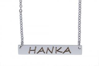 Řetízek z oceli se jménem HANKA stříbrná G231