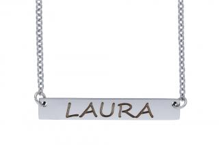 Řetízek z oceli se jménem LAURA stříbrný G223