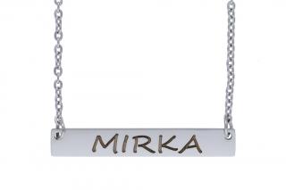 Řetízek z oceli se jménem MIRKA stříbrný G212