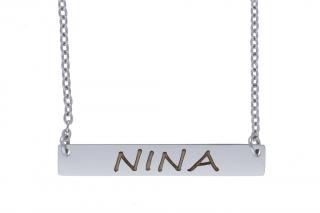 Řetízek z oceli se jménem NINA stříbrná G229