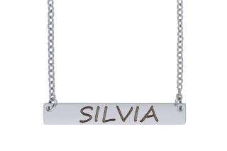 Řetízek z oceli se jménem SILVIA stříbrná G234