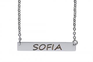 Řetízek z oceli se jménem SOFIA stříbrná G218