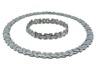 Set šperků z chirurgické oceli stříbrný P009