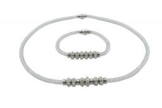 Set šperků z chirurgické oceli stříbrný P040