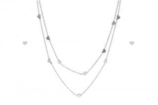 Set šperků z oceli stříbrné SRDÍČKA K238