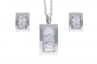 Set šperků z oceli stříbrný B075