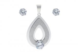 Set šperků z oceli stříbrný K017