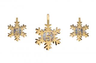 Set šperků z oceli zlaté VLOČKY K266