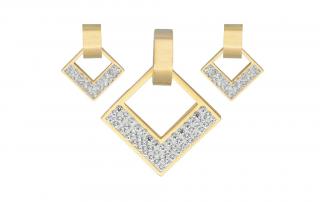 Set šperků z oceli zlatý s krystalky K292