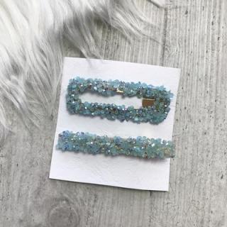 Sponky do vlasů s modrými krystalky (SP58)