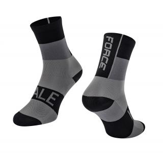 Cyklistické ponožky FORCE HALE černo-šedé velikost: S/M, barva: černá