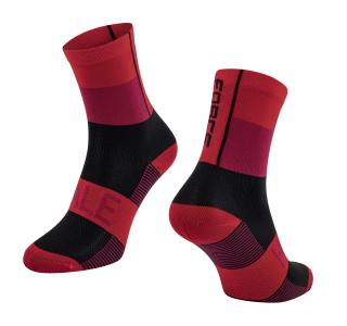 Cyklistické ponožky FORCE HALE červeno-černé velikost: S/M, barva: červená