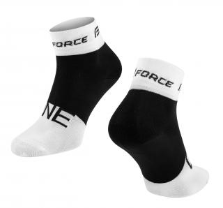 Cyklistické ponožky FORCE ONE bílo-černé velikost: L/XL, barva: bílá