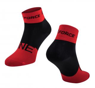 Cyklistické ponožky FORCE ONE červeno-černé velikost: S/M, barva: červená