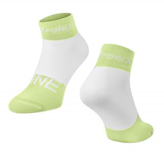 Cyklistické ponožky FORCE ONE zeleno-bílé velikost: L/XL, barva: zelená
