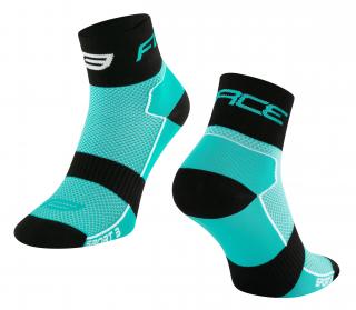Cyklistické ponožky FORCE SPORT 3 tyrkysovo-černé velikost: L/XL, barva: tyrkysová