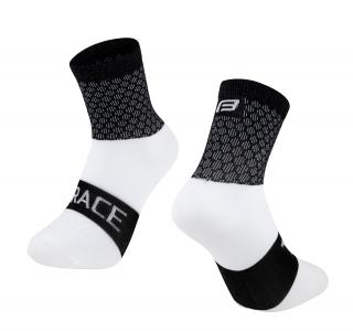 Cyklistické ponožky FORCE TRACE černo-bílé velikost: S/M, barva: černá