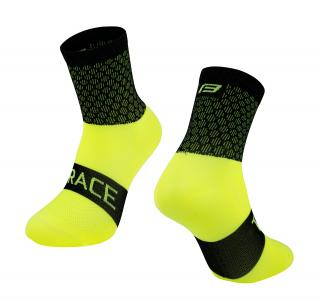Cyklistické ponožky FORCE TRACE černo-fluo velikost: S/M, barva: černá