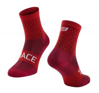 Cyklistické ponožky FORCE TRACE červené velikost: L/XL, barva: červená
