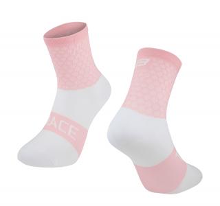 Cyklistické ponožky FORCE TRACE růžovo-bílé velikost: L/XL, barva: růžová