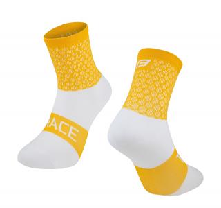 Cyklistické ponožky FORCE TRACE žluto-bílé velikost: L/XL, barva: žlutá