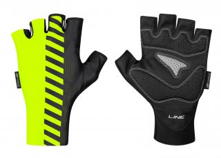 Cyklistické rukavice FORCE LINE fluo-černé velikost: L, barva: žlutá