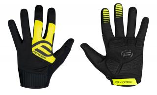 Cyklistické rukavice FORCE MTB POWER černo-fluo velikost: L, barva: černá