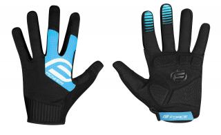 Cyklistické rukavice FORCE MTB POWER černo-modré velikost: L, barva: černá