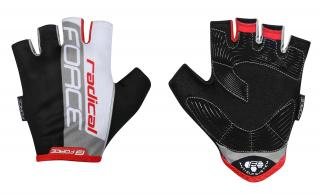 Cyklistické rukavice FORCE RADICAL černo-bílo-červené velikost: L, barva: černá