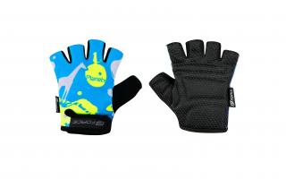 Dětské cyklistické rukavice FORCE PLANETS modro-fluo velikost: L, barva: modrá