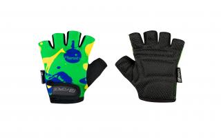 Dětské cyklistické rukavice FORCE PLANETS zeleno-žluté velikost: L, barva: zelená