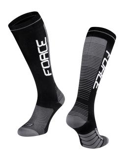 Kompresní ponožky FORCE COMPRESS černo-šedé velikost: S/M, barva: černá