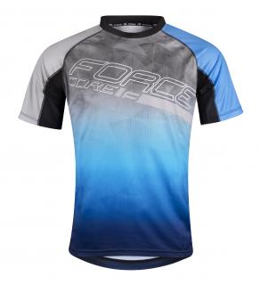 Pánský cyklistický dres FORCE MTB CORE šedo-modrý velikost: S, barva: šedá