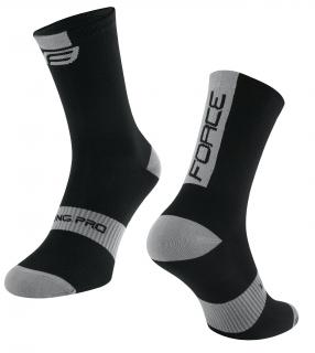 Ponožky FORCE LONG PRO černo-šedé velikost: S/M
