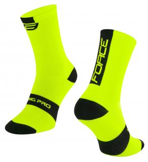 Ponožky FORCE LONG PRO fluo-černé velikost: S/M