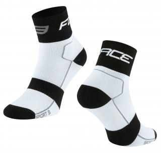 Ponožky FORCE SPORT 3 bílo-černé velikost: L/XL, barva: bílá