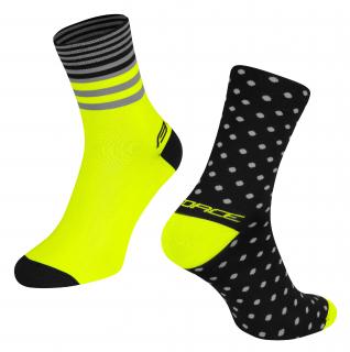 Ponožky FORCE SPOT černo-fluo velikost: S/M