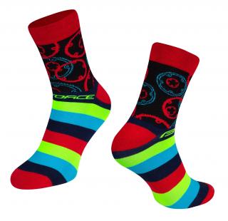 Ponožky FORCE SPROCKET červené velikost: L/XL