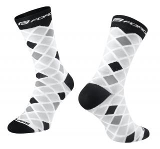 Ponožky FORCE SQUARE bílo-černé velikost: L/XL
