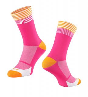 Ponožky FORCE STREAK růžovo-oranžové velikost: L/XL