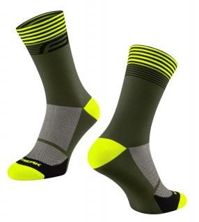 Ponožky FORCE STREAK zeleno-fluo velikost: S/M