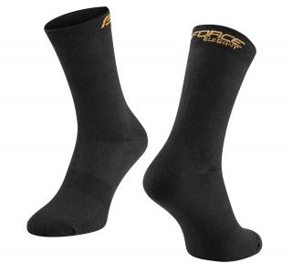 Sportovní ponožky FORCE ELEGANT vysoké černo-zlaté velikost: S/M, barva: černá