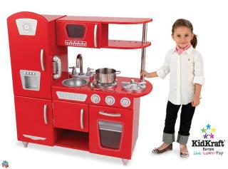 Dětská dřevěná kuchyňka Vintage Red