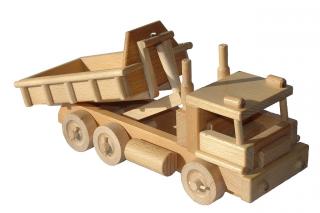 Dřevěné nákladní auto s kontejnerem