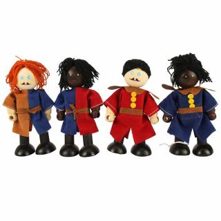 Dřevěné panenky - středověcí vojáci
